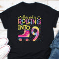 This Girl Is Rolling Into 9 Shirt Roller Skate Party Shirt Roller Skating Birthday Shirt Roller Blade Shirt Roller Skate Girl Shirt Graphic Tee – Aesthetic Look · Must-Have Style
