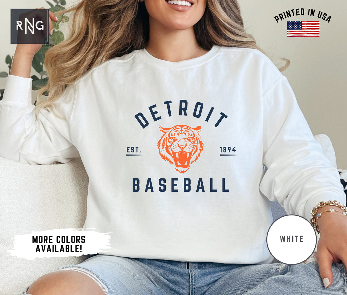 Detroit Baseball Shirt Retro Tiger Baseball Sweatshirt Tiger Baseball Fan Gift Detroit Sports Fan Apparel Tiger Baseball Playoff Shirt Sweatshirt – Warm & Stylish · Great Gift For Fans