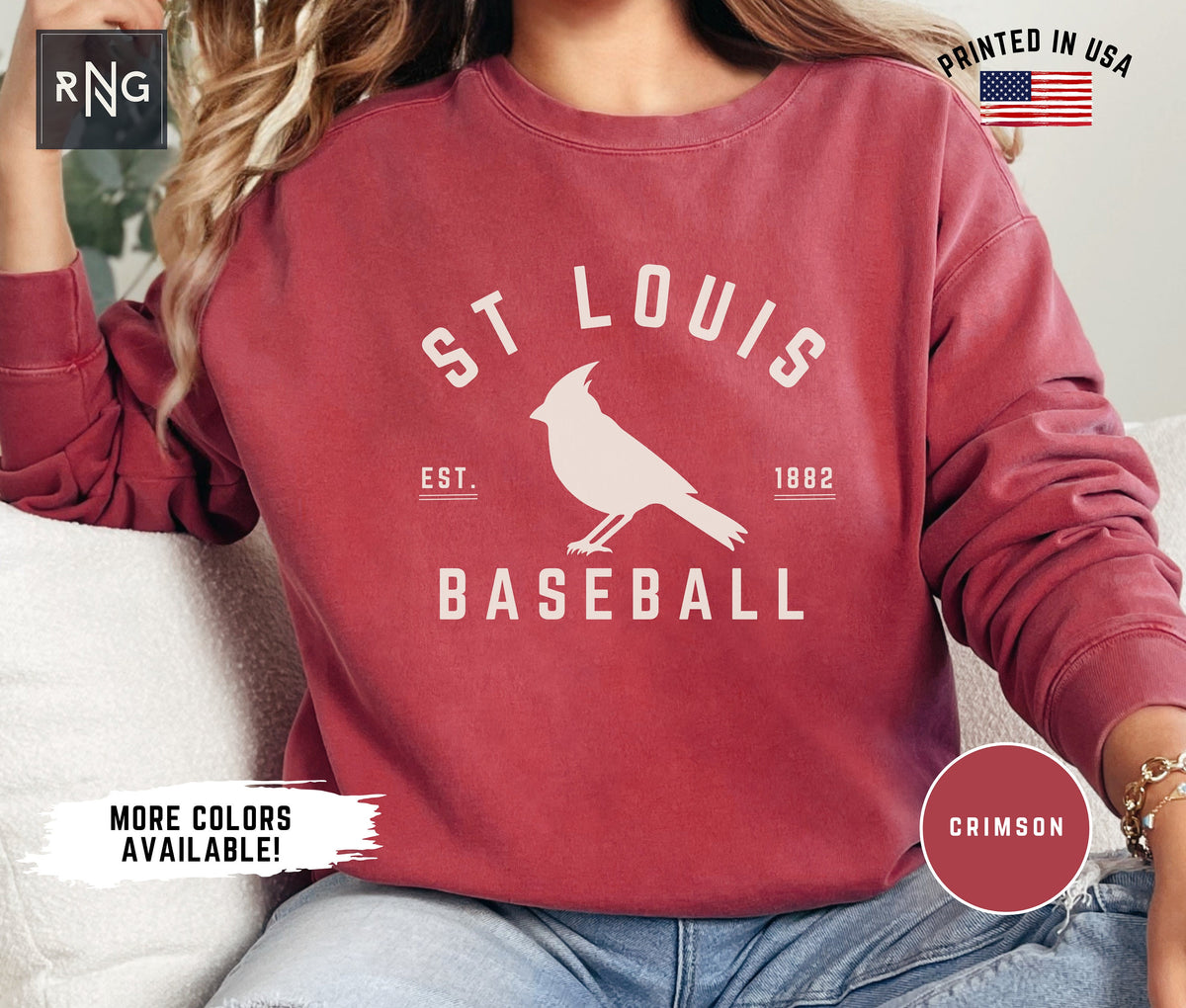 St Louis Baseball Shirt Retro Cardinal Baseball Sweatshirt Cardinal Baseball Gift St Louis Sports Apparel Cardinal Baseball Fan Gift Sweatshirt – Fan Favorite · Great Gift For Fans