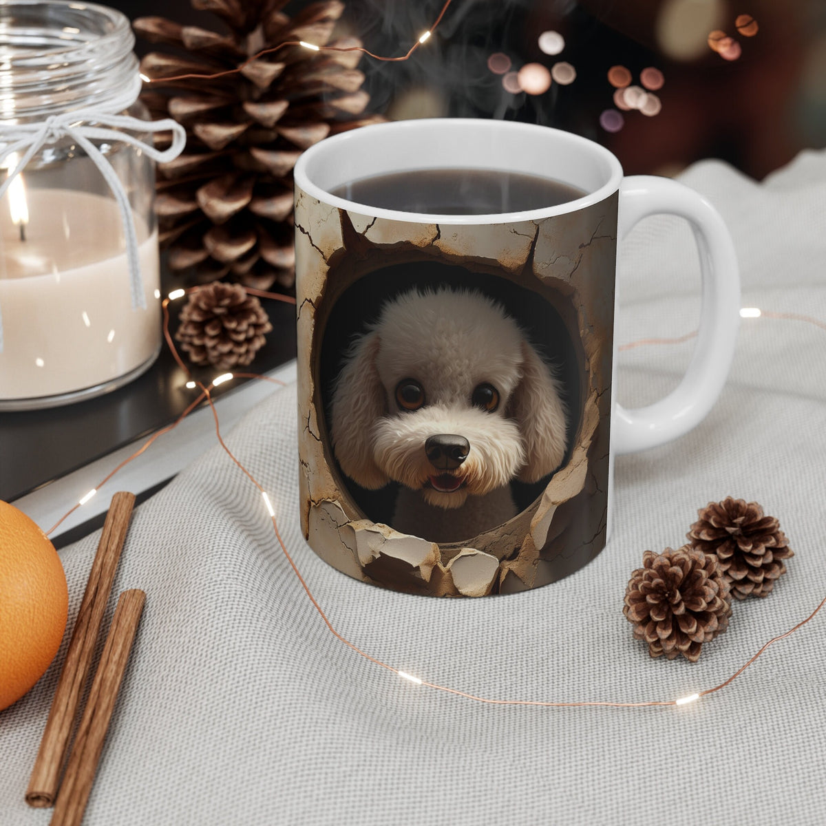 Coffee Mug Cute Puppy Adorable Dog in Tunnel Cup Unique Funny Animal Lover Gift Dog Lover Mug Pet Enthusiast Gift Cute Pet Mug Graphic Tee – Bold Style · High-Quality Print