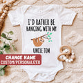 Uncle Baby Bodysuit Cute Baby Bodysuit Baby Reveal Bodysuit Custom Uncle Baby Bodysuit I39d Rather Be Hanging With My Uncle Baby Bodysuit Graphic Tee – Soft Feel · High-Quality Print