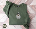 Embroidered Boojie Ghost Sweatshirt Halloween Sweatshirt Cute Ghost Shirt Ghost Drinking Stanley Halloween Crewneck Sweater Sweatshirt – Soft Feel · Top Pick For Any Outfit
