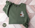 Embroidered Halloween Ghost Sweatshirt Dirty Martini Lover Gift Little Ghost Cocktail Crewneck Alcoholic Gifts Pumpkin Ghost Shirt Sweatshirt – Everyday Comfort · Perfect For Daily Wear