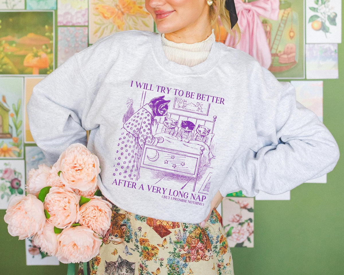 Unhinged Cat Lover Sweatshirt Cat Mom or Cat Dad Who Loves NapsAfter My Nap 90s Indie Sleaze Aesthetic Funny Saying Shirt Always Napping Sweatshirt – Warm & Stylish · Great Gift For Fans