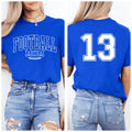 Football Mom T Shirt with Personalized Varsity Number on Back of Shirt Football Shirt for Sports Moms and Cheer Moms Football Stich Tee Graphic Tee – Easygoing Wear · Trending Graphic Apparel