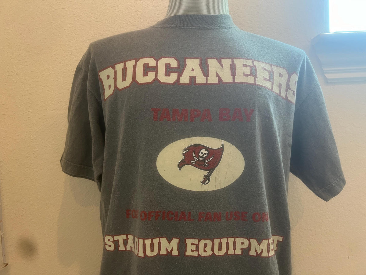 Vintage 9039s Tampa Bay Buccaneers Equipment Grey T Shirt Size L Graphic Tee – Soft Feel · Trending Graphic Apparel