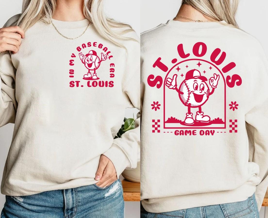 St Louis Baseball Era Vintage 2 Side Sweatshirt St Louis Baseball Gameday Unisex Hoodie In My Baseball Era Cute Shirt Baseball Tee Hoodie – Aesthetic Look · Perfect For Daily Wear