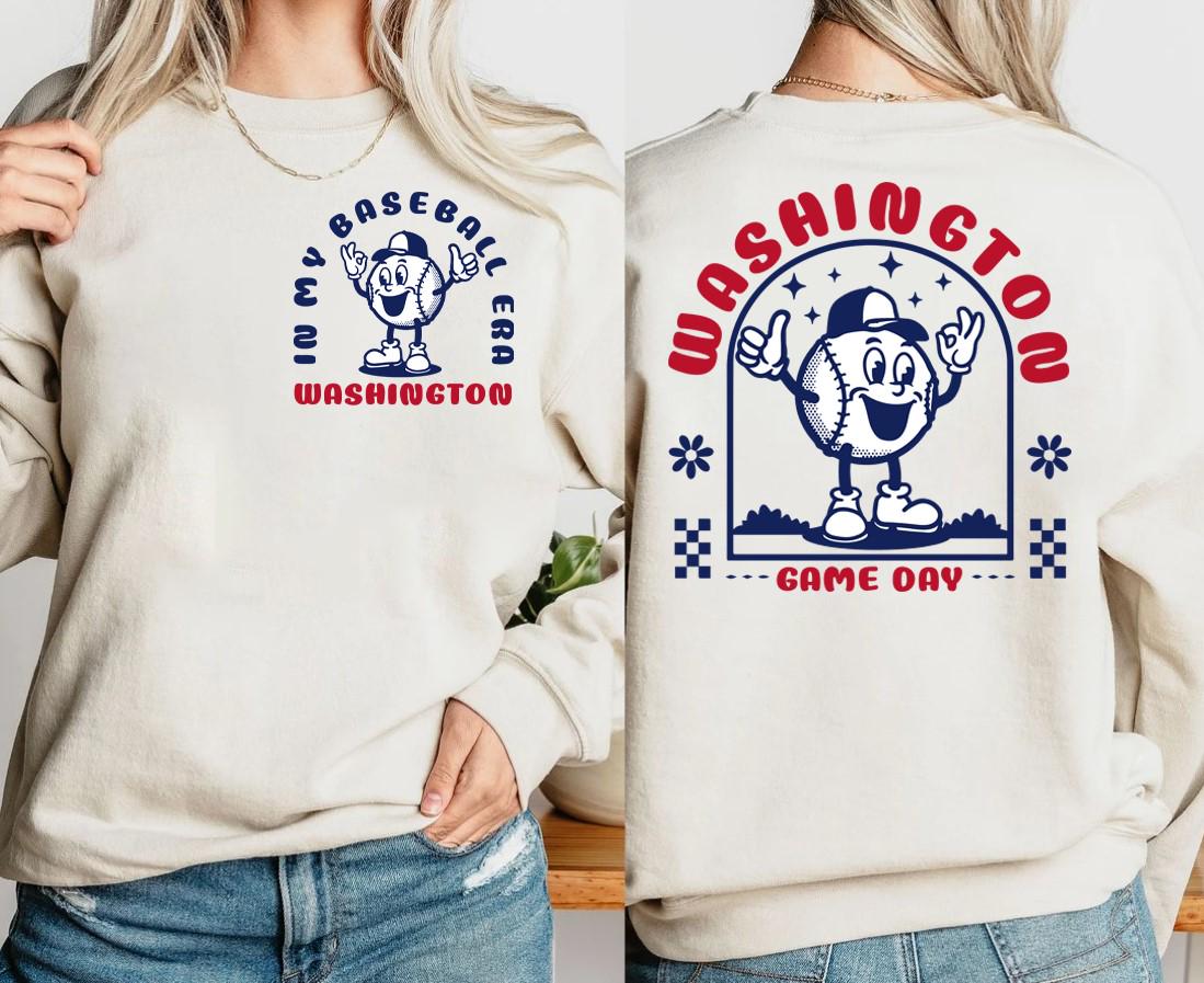 Vintage Washington Baseball Era 2 Side Sweatshirt Washington Baseball Gameday Hoodie In My Baseball Era Cute Shirt Baseball Unisex Tee Hoodie – Easygoing Wear · Top Pick For Any Outfit