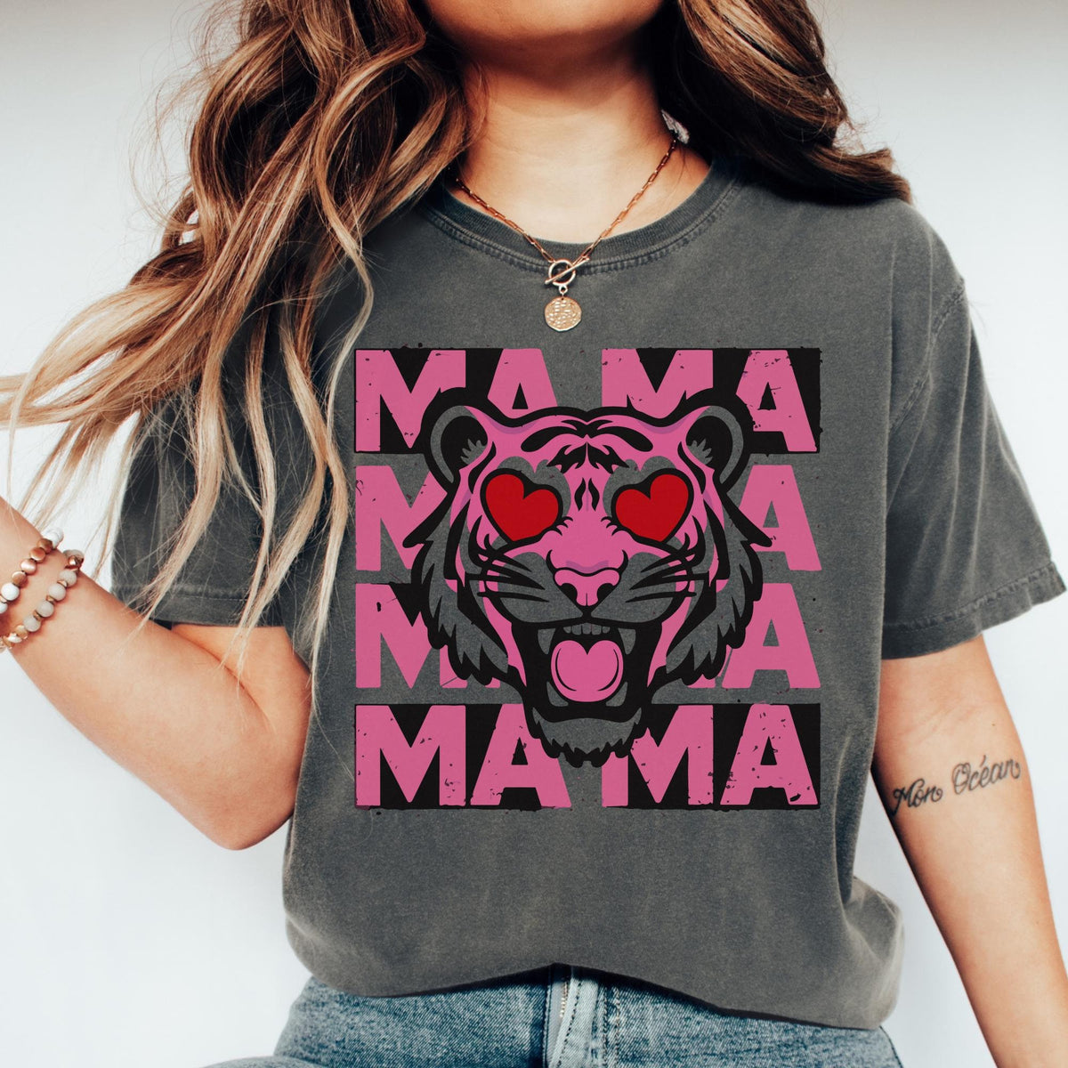 Comfort Colors Mama Tiger Graphic Tee Gift for New Mom New Mama Tee Retro Mama Tee Graphic Tee – Cozy Vibes · Perfect For Daily Wear