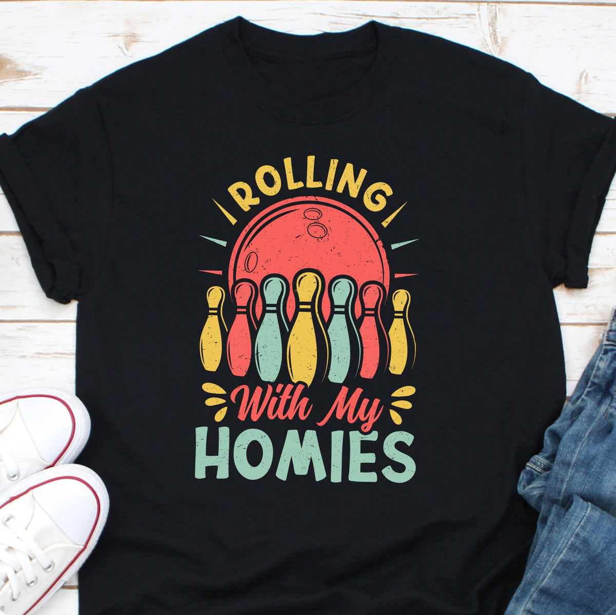 Rolling With My Homies Bowling Shirt Bowling Shirt Bowling Gift Bowling Bowling Tshirt Bowling Tee Bowler Shirt Tank Top Hoodie Hoodie – Soft Feel · Perfect For Daily Wear