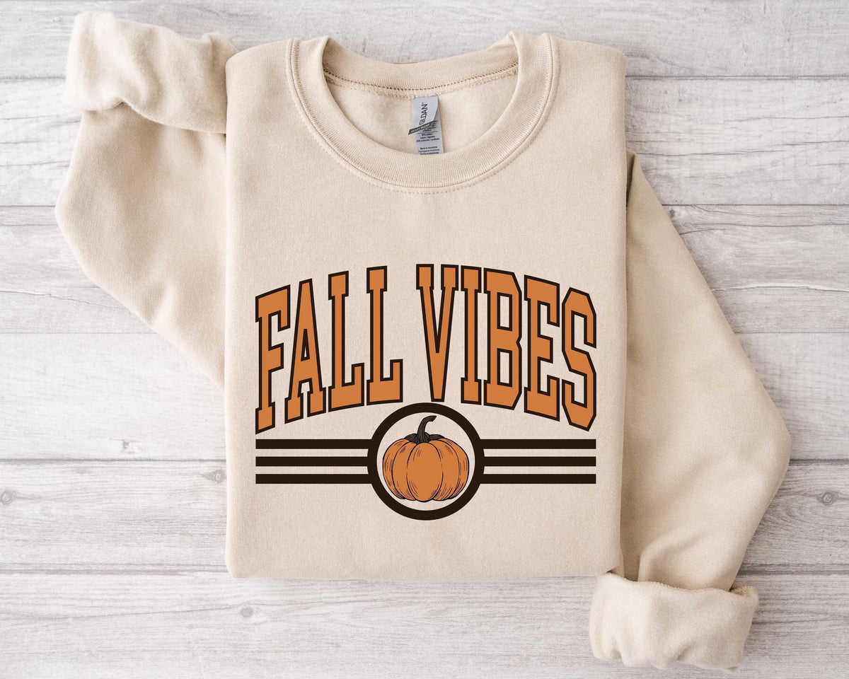 Fall Vibes Sweatshirt Halloween Sweatshirt Fall Sweatshirt Fall Woman Sweatshirt Fall Time Sweatshirt Cute Thanksgiving Sweatshirt Sweatshirt – Premium Graphic · Perfect For Daily Wear