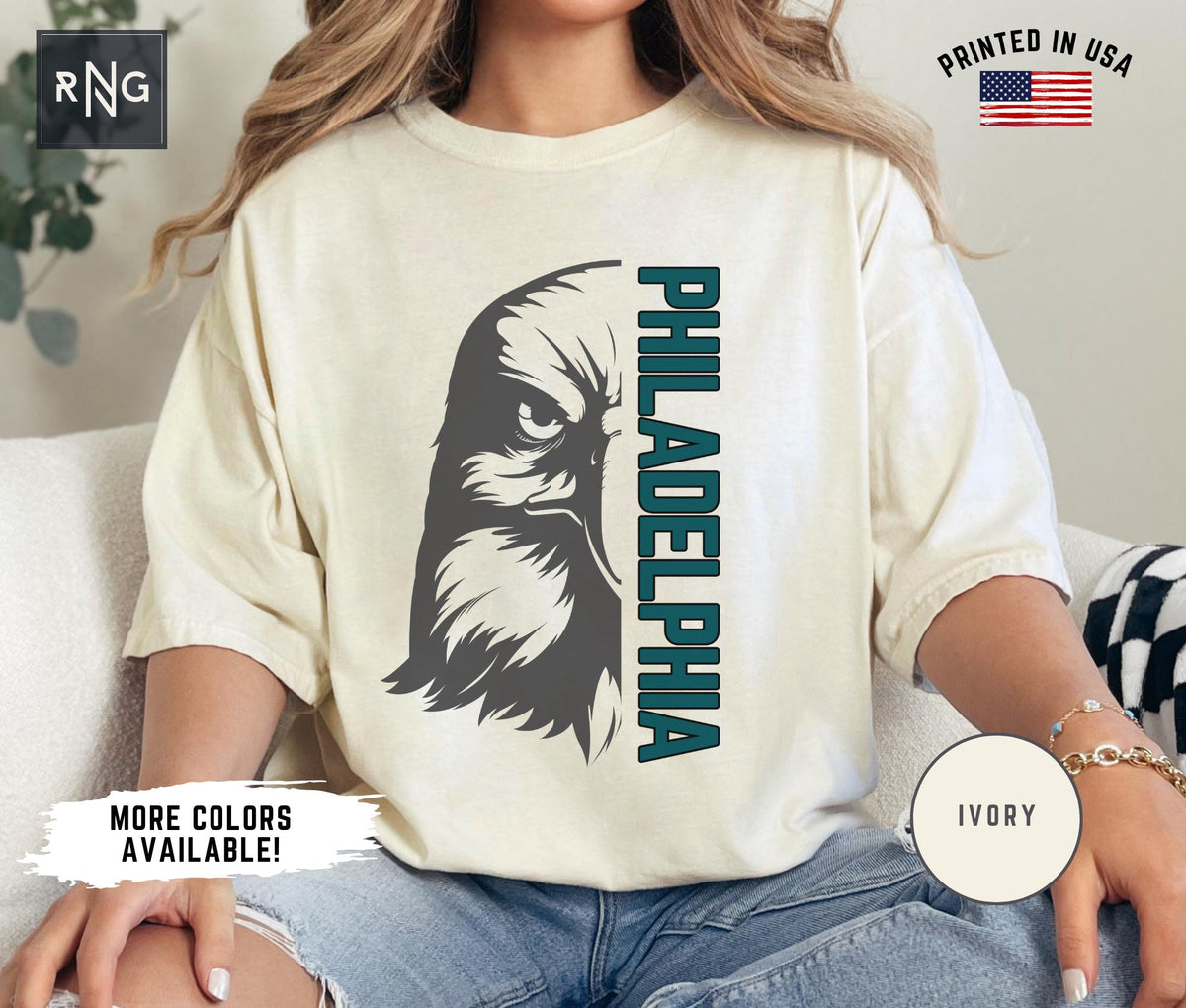 Philadelphia Football Shirt Eagle Football Gameday Shirt Philly Football Apparel Philly Sports Fan Retro Eagle Football Fan Gift Idea Graphic Tee – Cozy Vibes · Perfect For Daily Wear