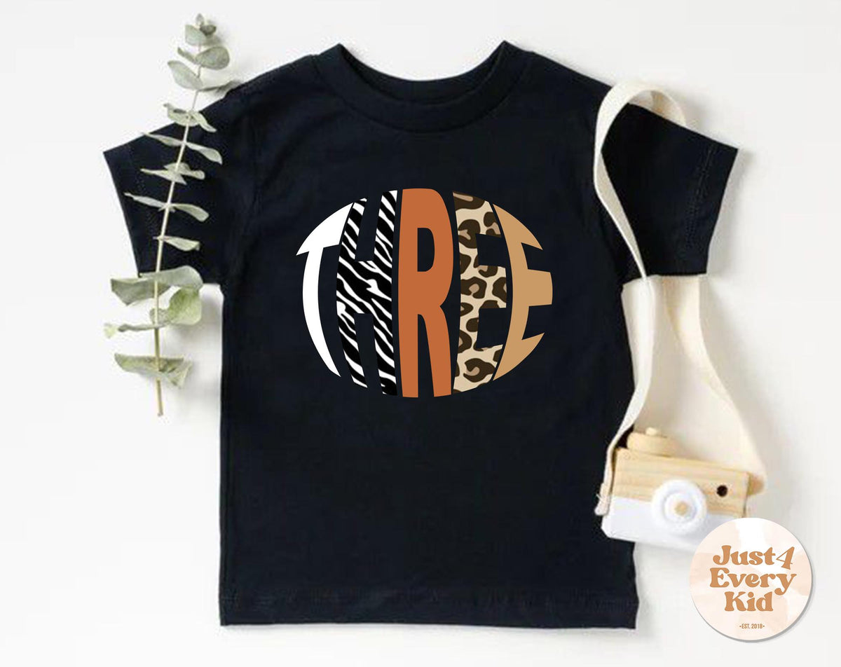 Wild And Three Safari Birthday Shirt Third Birthday Shirt Safari Jungle Party Three Year Old Birthday Tee Wild And Three Safari Birthday Graphic Tee – Premium Graphic · High-Quality Print