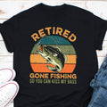 Retired Shirt Gone Fishing So Kiss My Bass Shirt Fishing Joke Shirt Funny Fishing Shirt Retirement Shirt Retired Fisherman T Shirt Gift Graphic Tee – Premium Graphic · High-Quality Print