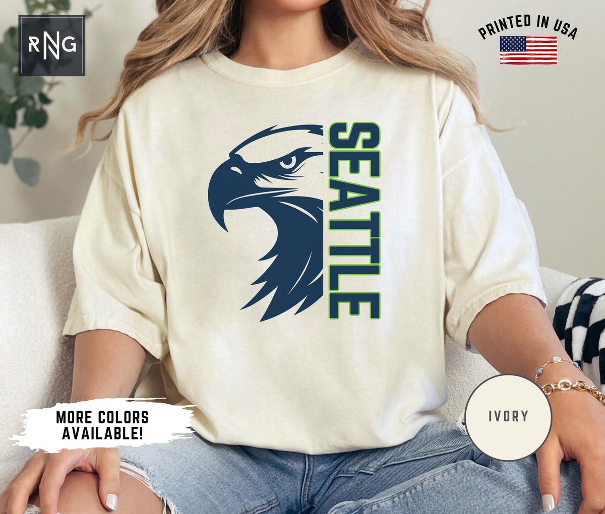 Seattle Football Shirt Seahawk Football Gameday Shirt Seattle Football Apparel Seattle Sports Fan Retro Seattle Football Fan Gift Idea Graphic Tee – Cozy Vibes · Must-Have Style