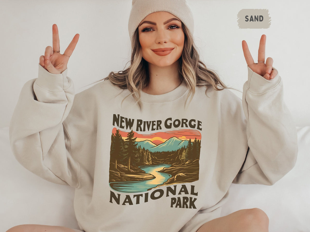 New River Gorge National Park Sweatshirt West Virginia Sweater National Park Sweat Explore America Tee Mountain Sweatshirts Travel gift Sweatshirt – Everyday Comfort · Must-Have Style