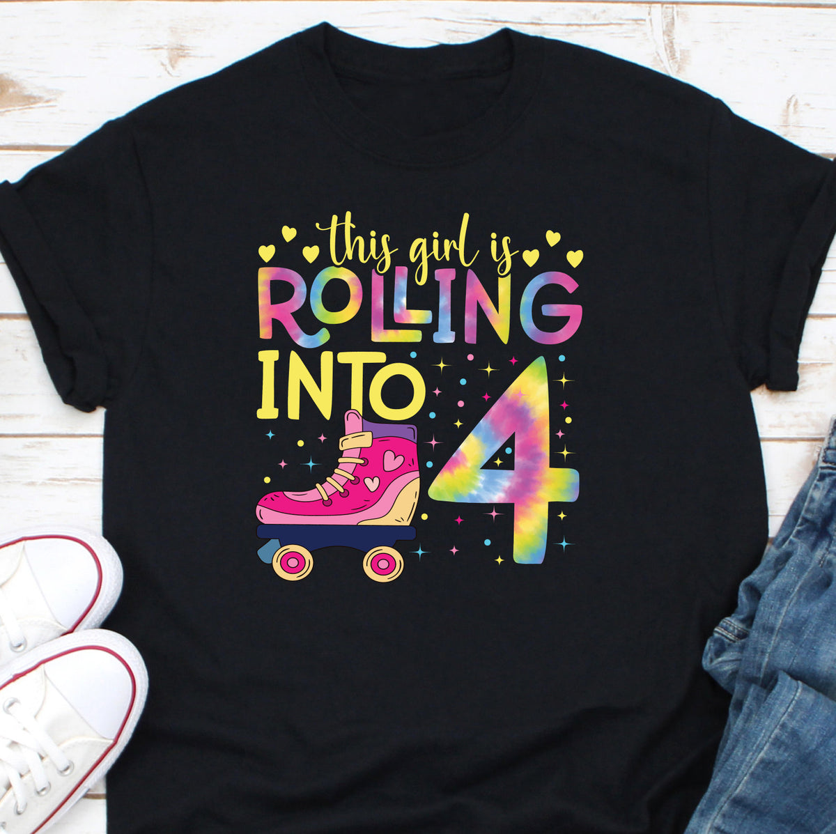 This Girl Is Rolling Into 4 Shirt Roller Skate Birthday Shirt Roller Skate Shirt Roller Skating Birthday Roller Skate Party Shirt Graphic Tee – Everyday Comfort · Great Gift For Fans