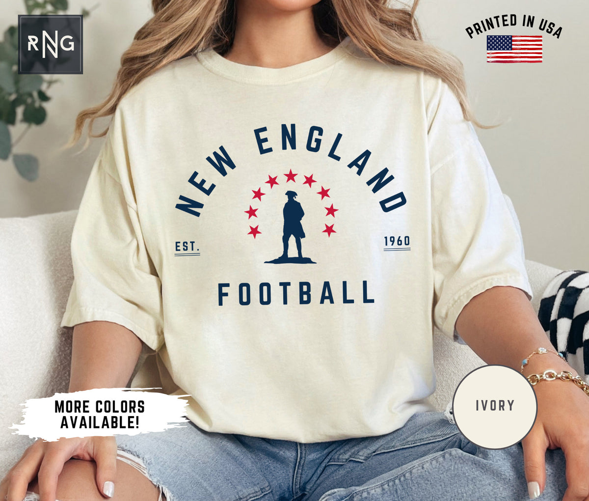 New England Football Shirt Patriots Football Shirt Patriots Football Apparel New England Sports Apparel Retro Patriots Football Gift Graphic Tee – Premium Graphic · Great Gift For Fans