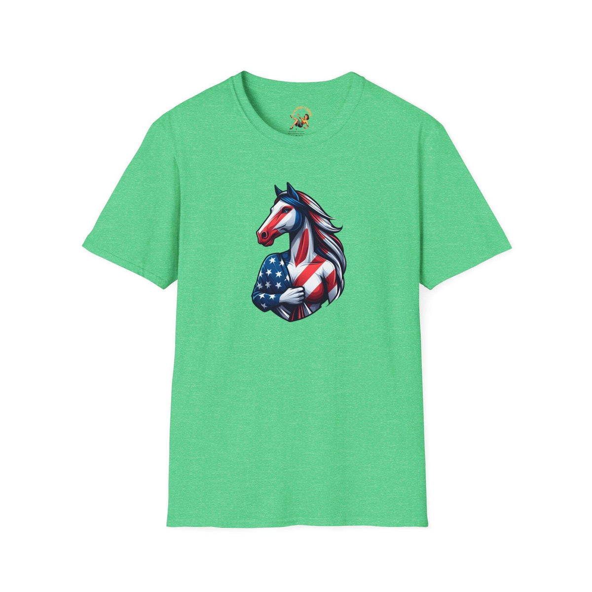 AmeriHorse Shirt American Patriot T Shirt USA Horse Lovers Tee Funny Weirdcore American Flag T Shirt Furry Pony Play Graphic Tee – Soft Feel · Must-Have Style