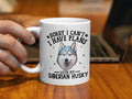 Funny Dog Themed 11oz Coffee Mug Sorry I Can39t I Have Plans With My Siberian Husky Mug Perfect Gift For Dog Lovers Graphic Tee – Soft Feel · High-Quality Print