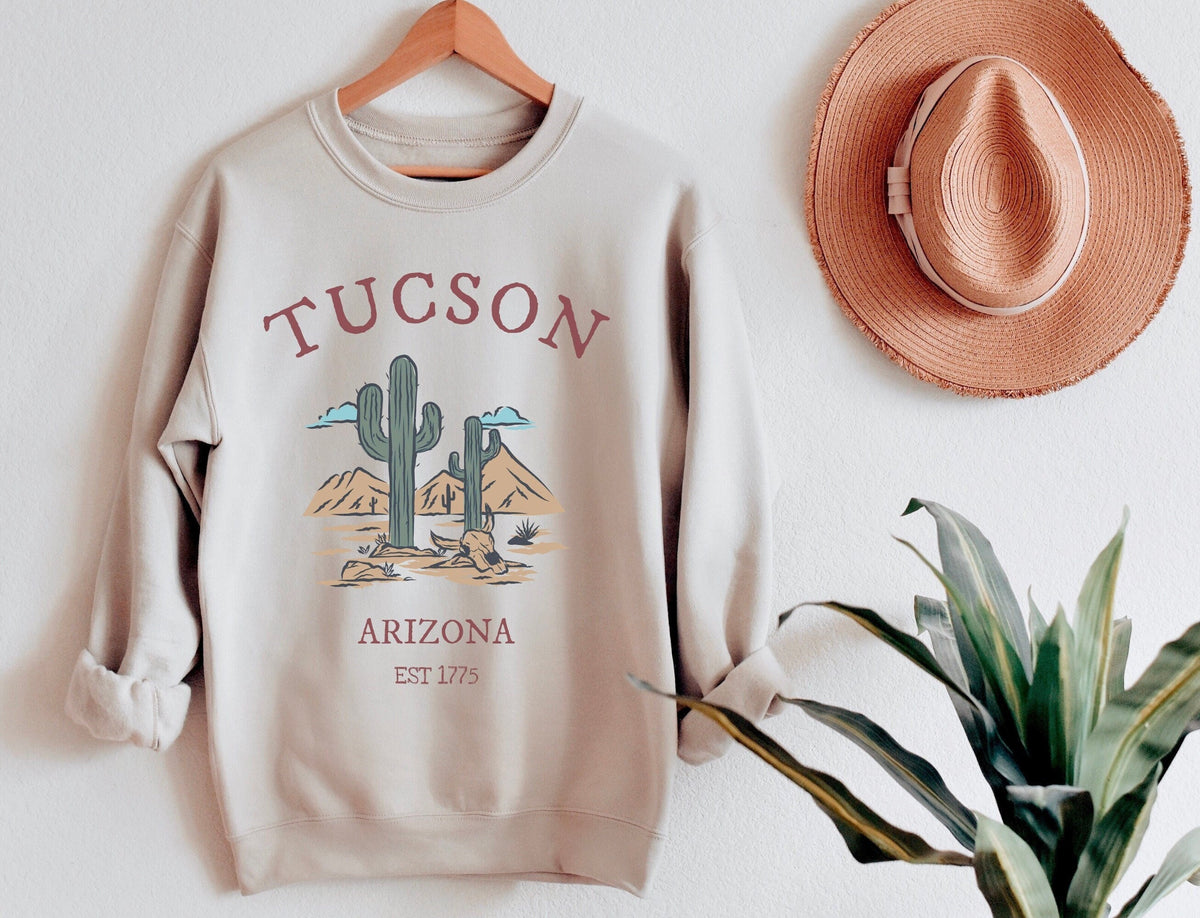 Tucson Arizona Sweatshirt Womens Tucson Bachelorette Shirt Tucson Crewneck Arizona Pullover Cactus Shirt Arizona Gifts Souvenir Sweatshirt – Bold Style · Trending Graphic Apparel