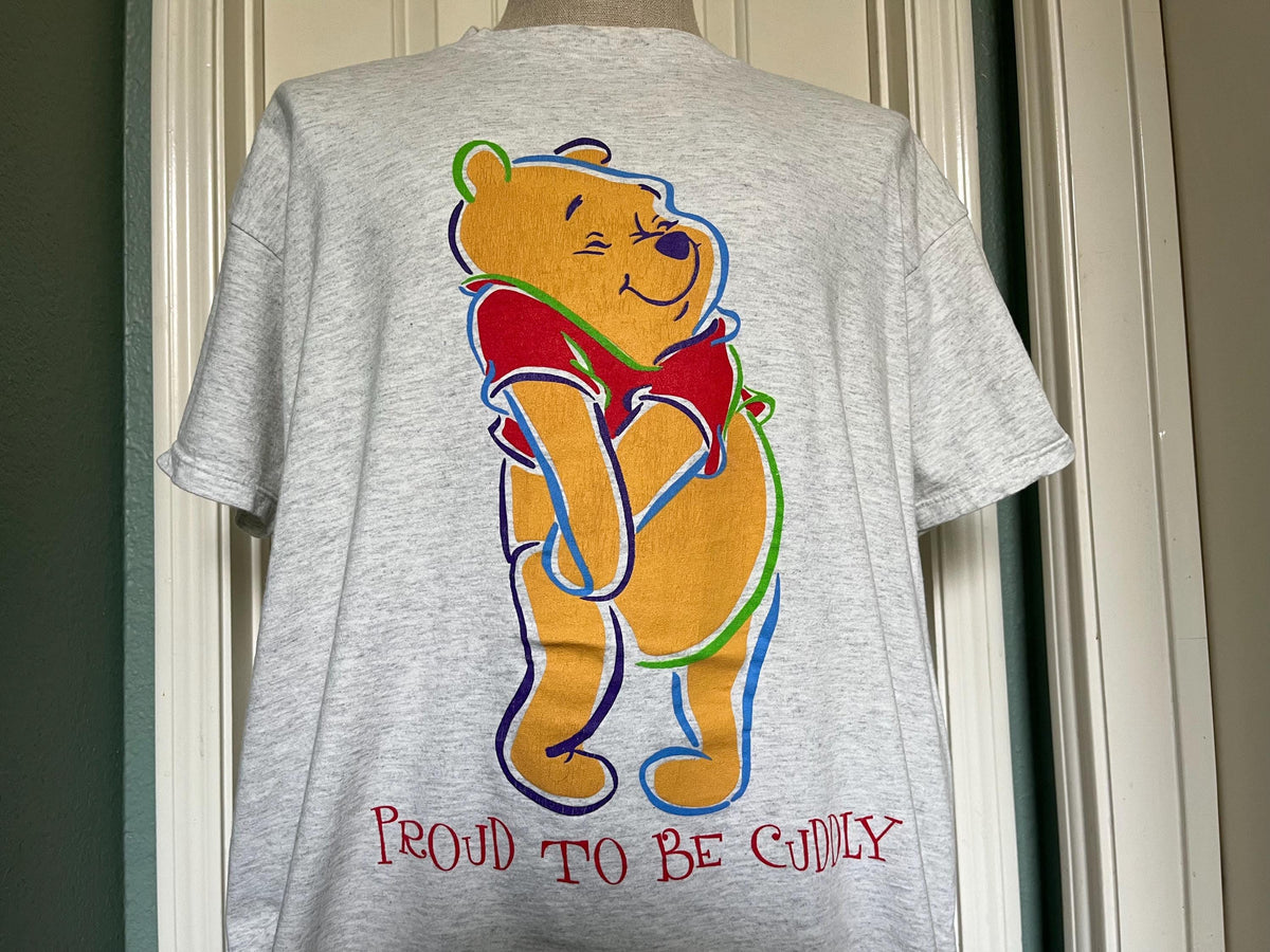 Vintage 90s Winnie The Pooh Proud To Be Cuddly TShirt Size XXL Graphic Tee – Aesthetic Look · Must-Have Style