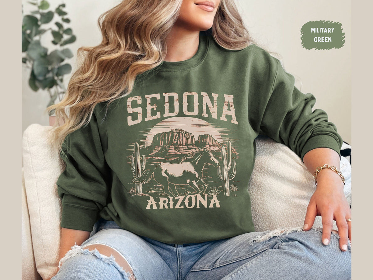 Sedona Arizona Sweatshirt Sedona Sweater Arizona Sweat Desert Sweatshirt Sedona Souvenir Camping Trip Sweater Bachelorette western gift Sweatshirt – Soft Feel · Must-Have Style