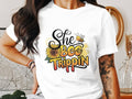 Funny Bee Tee for Women She Bee Trippin Graphic TShirt Ladyfit Cute Honeybee Shirt Unique Flower Design Trendy Funny TShirts Graphic Tee – Fan Favorite · Must-Have Style