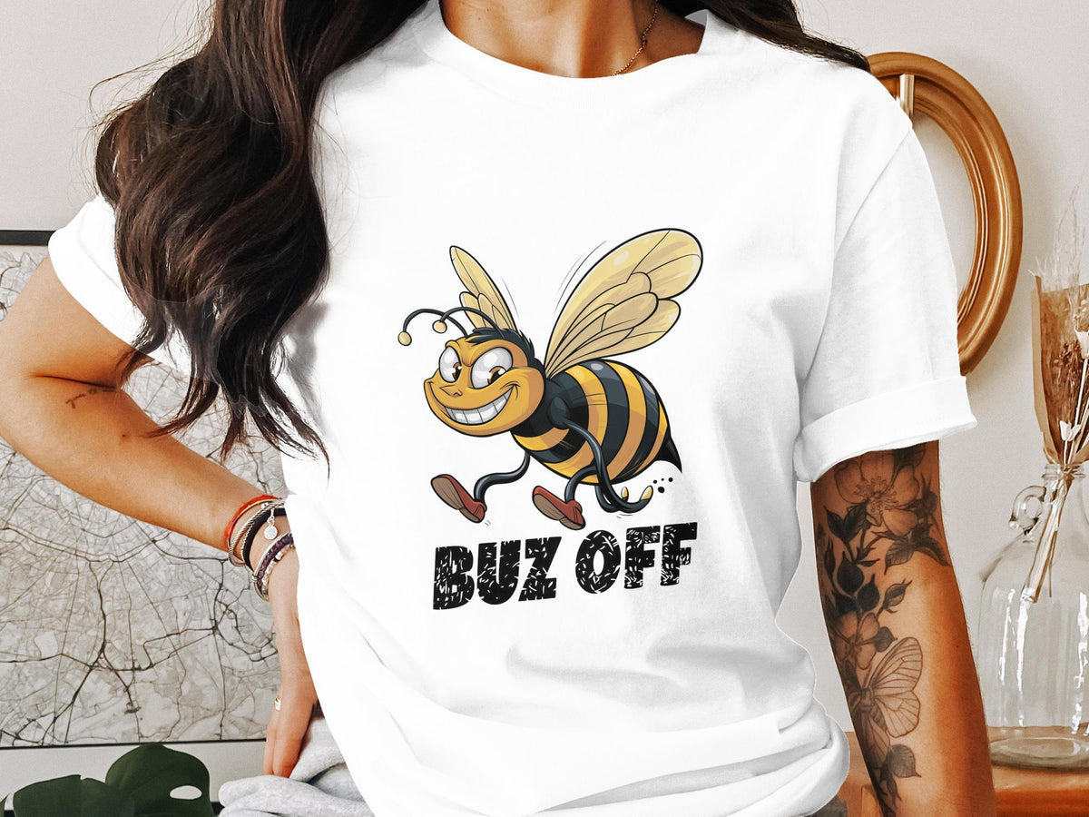 Funny Bee T Shirt for Women Ladyfit Buz Off Tee Cute and Humorous Design Great Gift Idea Stylish and Comfortable Graphic Tee – Aesthetic Look · Trending Graphic Apparel