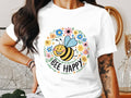Funny Bee Happy T Shirt for Women Ladyfit Bee and Flowers Graphic Tee Cute Bumblebee Shirt Trendy Feminine Bee Shirt Graphic Tee – Fan Favorite · Trending Graphic Apparel