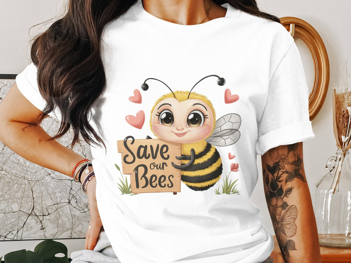 Cute Funny Bee T Shirt for Women Ladies Fit Save Our Bees Graphic Tee Humorous Ladyfit Bee Shirt Perfect Gift for Bee Lovers Graphic Tee – Bold Style · Perfect For Daily Wear