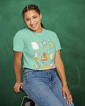 Cute Kindergarten Teacher Tee Shirt with Silly Retro Aesthetic School Supplies First Grade Teacher Tee with Flowers School Principal Shirt Graphic Tee – Warm & Stylish · Trending Graphic Apparel