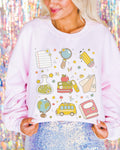 Cute Kindergarten Teacher Sweatshirt Silly Retro Aesthetic School Supplies Floral First Grade Teacher Crewneck School Principal Shirt Sweatshirt – Bold Style · Great Gift For Fans