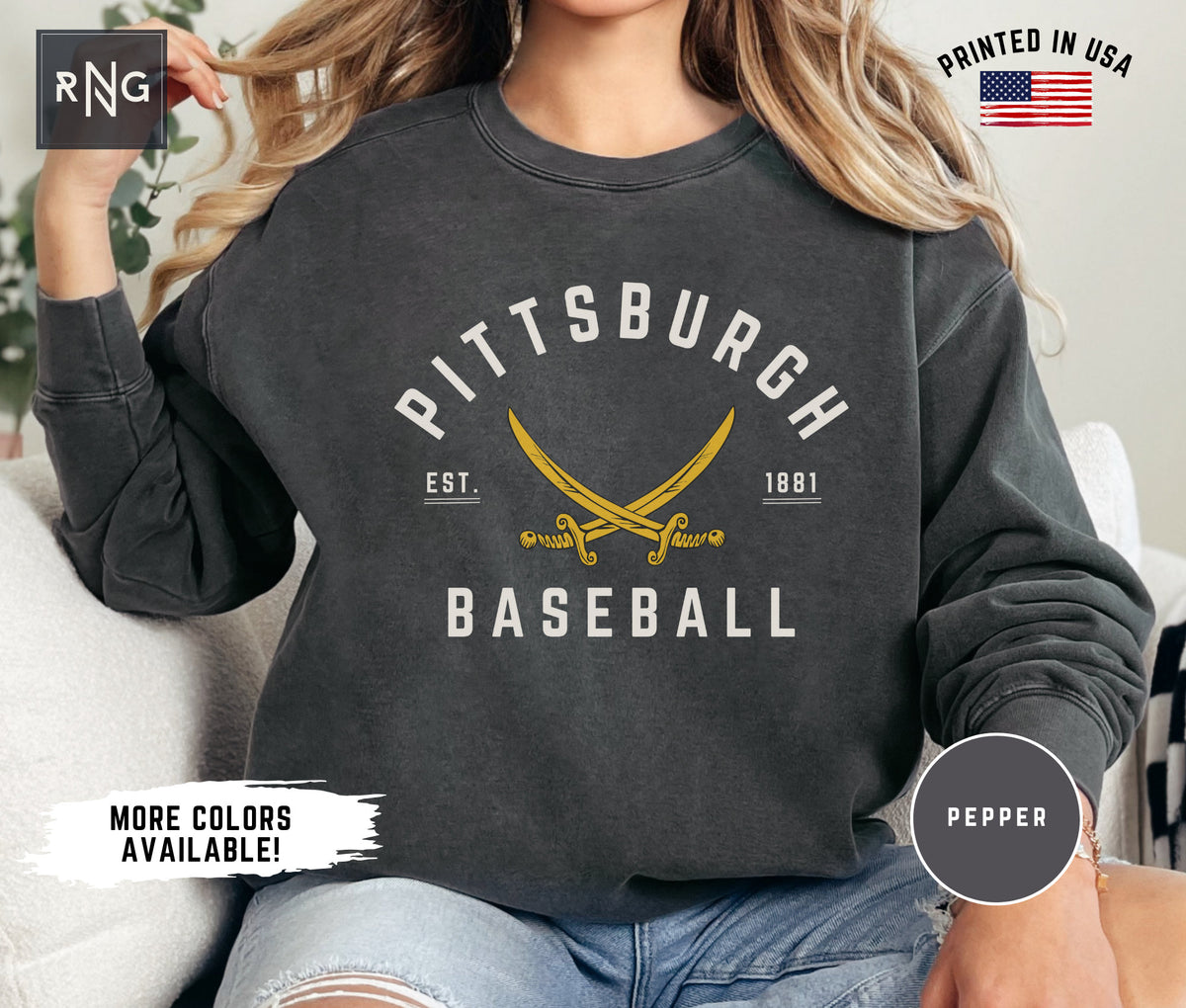 Pittsburgh Baseball Sweatshirt Pirates Baseball Sweatshirt Retro Pirates Baseball Sweatshirt Pittsburgh Sports Fan Apparel Pirates Gift Sweatshirt – Aesthetic Look · Great Gift For Fans