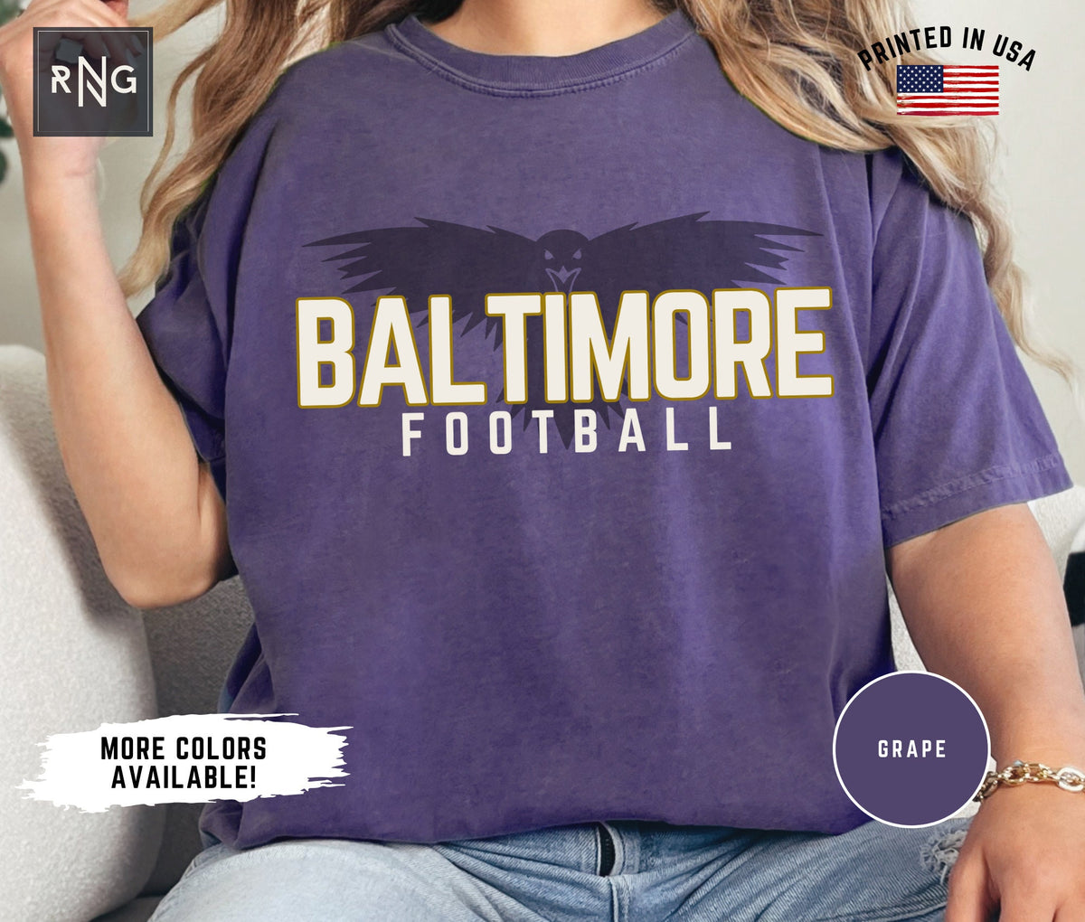Baltimore Football Shirt Ravens Football Shirt Baltimore Football Apparel Baltimore Sports Apparel Retro Ravens Football Gift Graphic Tee – Everyday Comfort · Perfect For Daily Wear