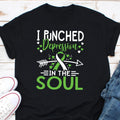 I Punched Depression in the Soul Shirt Funny Mental Health Shirt Depression Shirt Funny Mental Health Awareness Shirt Depression shirt Graphic Tee – Aesthetic Look · Trending Graphic Apparel