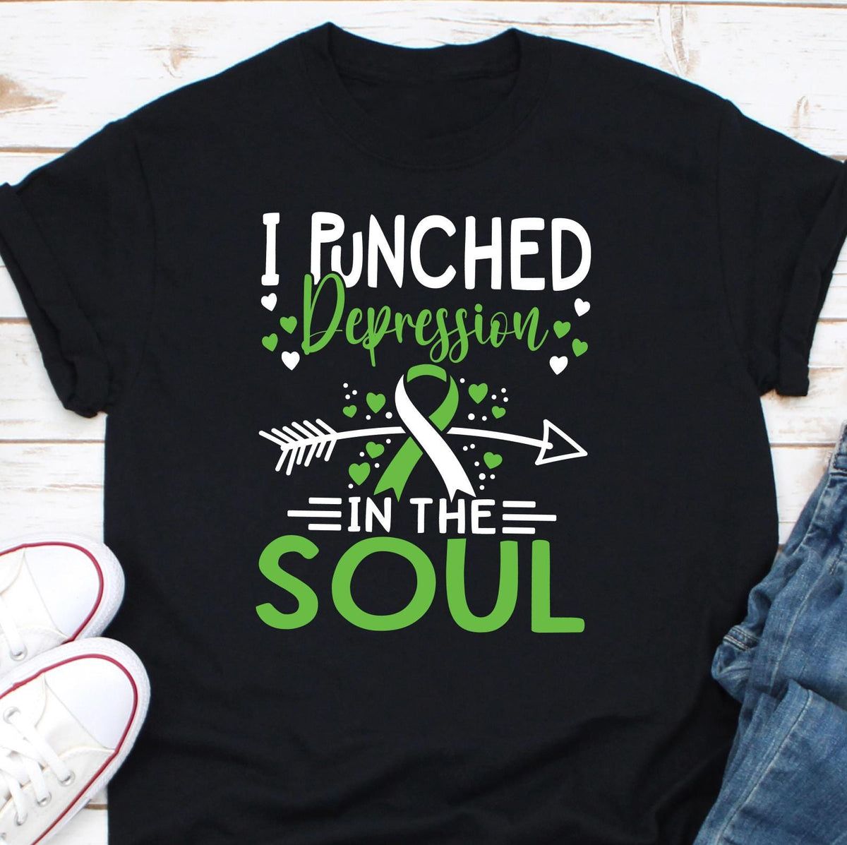 I Punched Depression in the Soul Shirt Funny Mental Health Shirt Depression Shirt Funny Mental Health Awareness Shirt Depression shirt Graphic Tee – Aesthetic Look · Trending Graphic Apparel