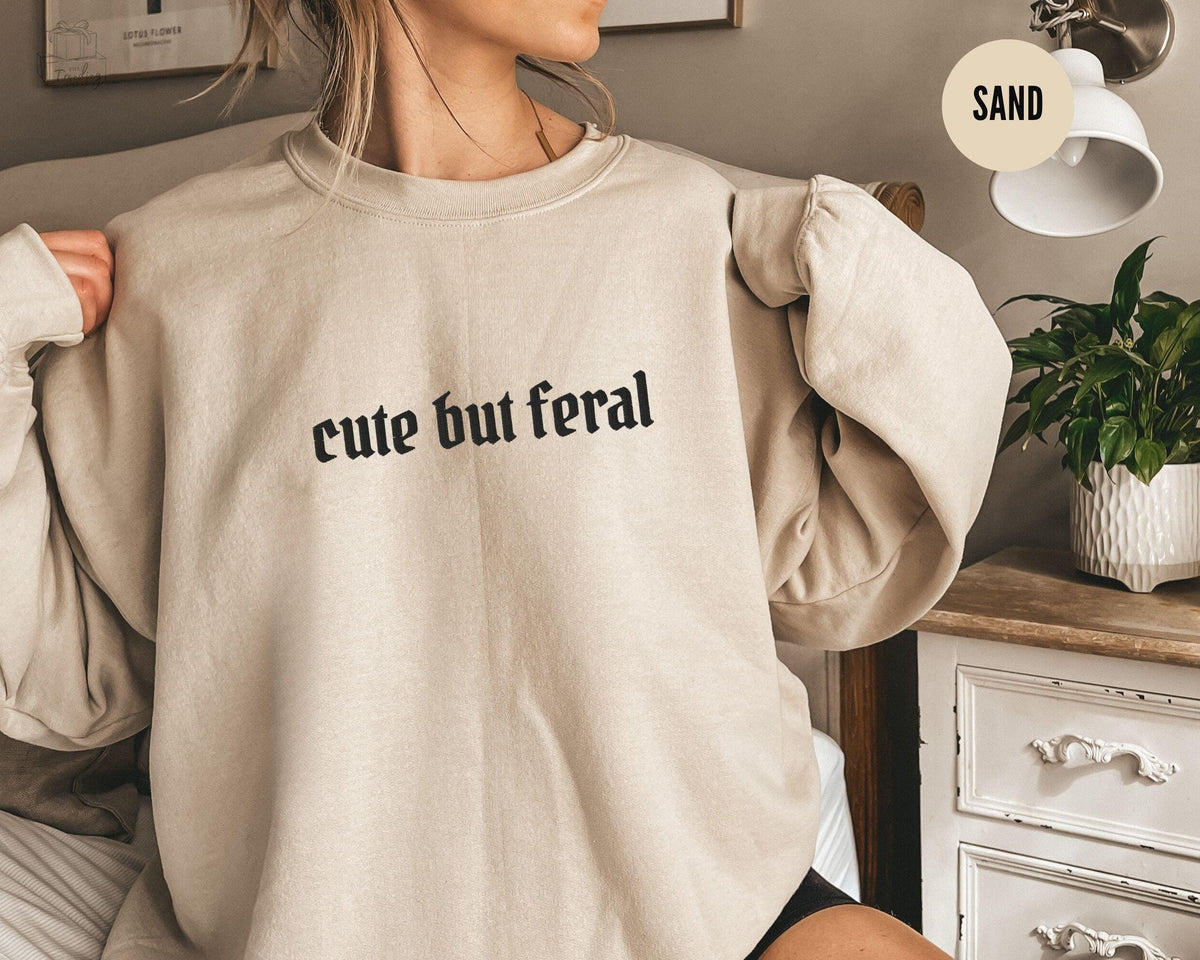 Embroidered Feral Shirt for Raccoon Lovers Feral Girl SweatshirtIn my Feral Era GiftCute But Feral Crewneck Unhinged Sweater for Aunt Sweatshirt – Everyday Comfort · Trending Graphic Apparel