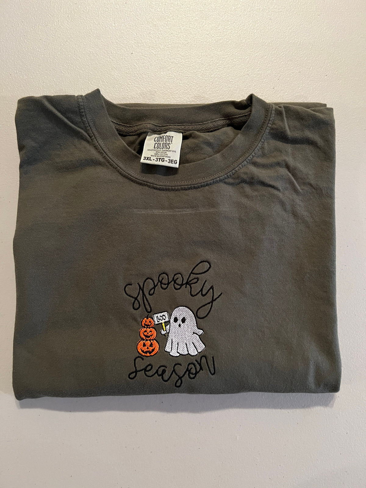 Embroidered Spooky Season Shirt Halloween Embroidery Shirt Cute Ghost and Funny Tees Halloween Pumpkin Shirts Halloween Gift Ideas Graphic Tee – Everyday Comfort · Great Gift For Fans