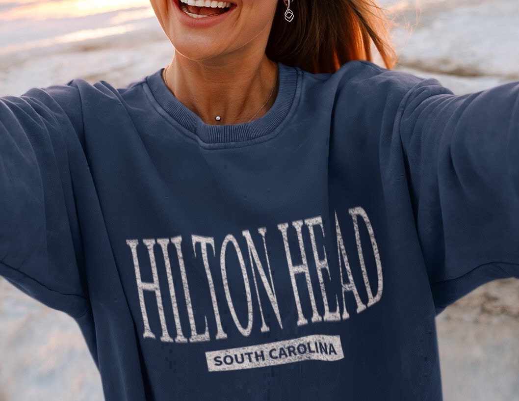 Hilton Head South Carolina Sweatshirt Hilton Head Beach Sweatshirt Hilton Head Island Shirt Oversized Heavy Beach Pullover Sweatshirt – Cozy Vibes · Trending Graphic Apparel