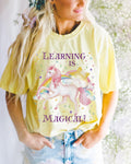 Cute Kindergarten Crew Tee Shirt Learning is Magical School Principal TShirt with Stars 90s Aesthetic School Librarian Tee Boho Unicorn Graphic Tee – Cozy Vibes · Top Pick For Any Outfit