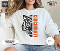 Cincinnati Football Shirt Bengal Football Gameday Sweatshirt Cincinnati Football Crewneck Cincy Sports Shirt Retro Bengal Football Gift Sweatshirt – Aesthetic Look · Great Gift For Fans