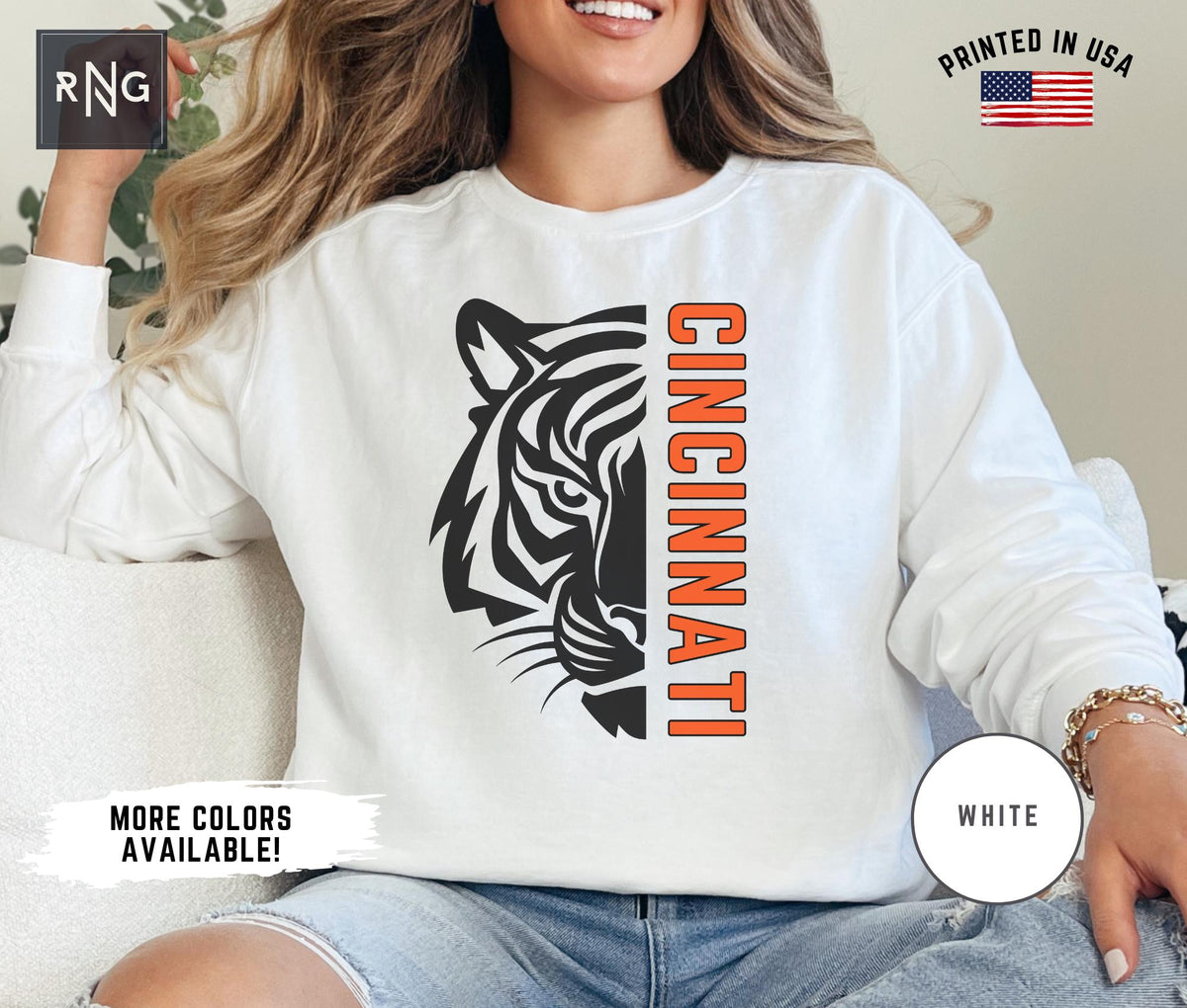Cincinnati Football Shirt Bengal Football Gameday Sweatshirt Cincinnati Football Crewneck Cincy Sports Shirt Retro Bengal Football Gift Sweatshirt – Aesthetic Look · Great Gift For Fans