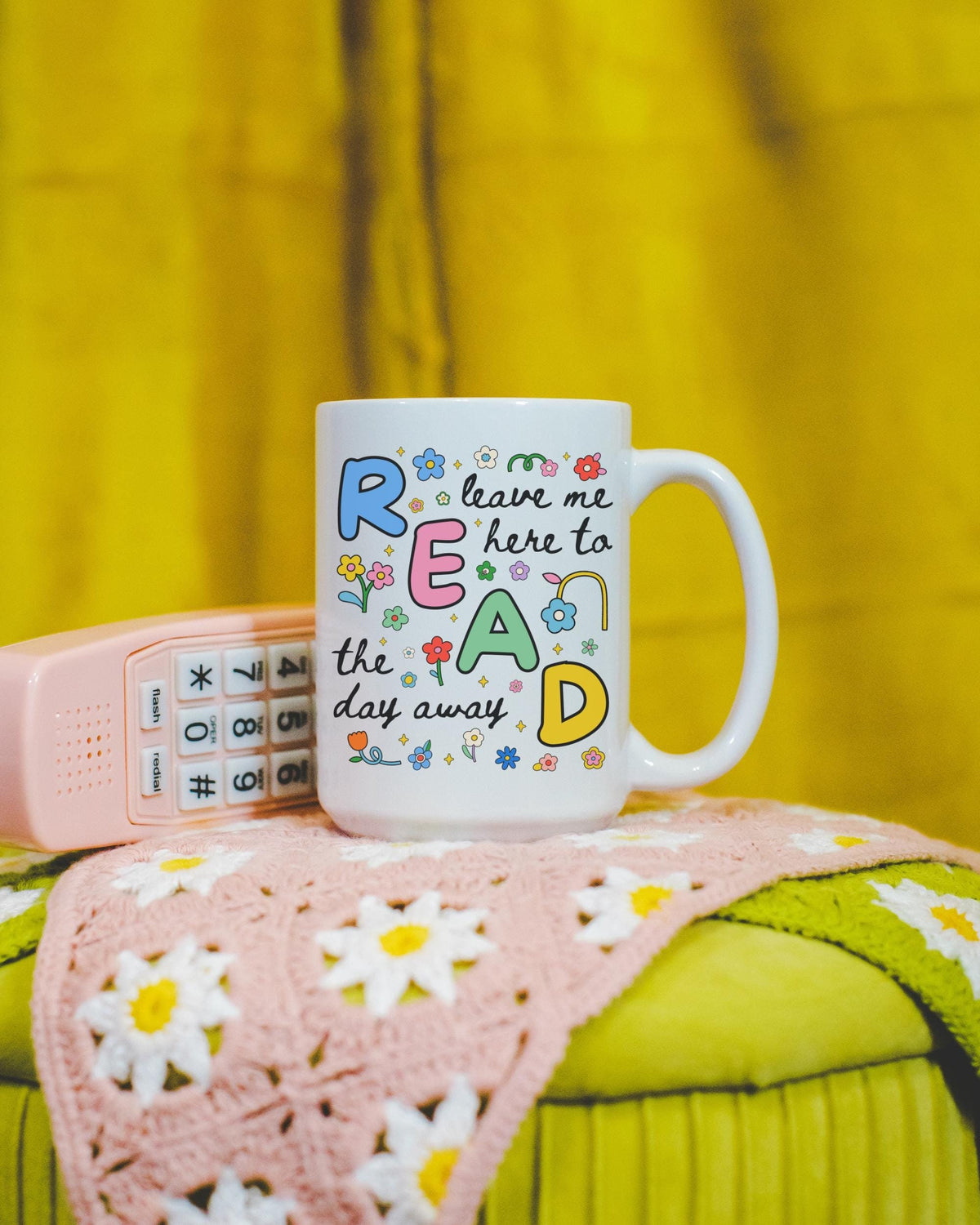 Colorful Bookish Coffee Mug Book Lover Gift Idea 15 Oz Mug with Flowers for Bookworm Who Loves Daisies Romance Reader Reading Teacher Graphic Tee – Easygoing Wear · Great Gift For Fans