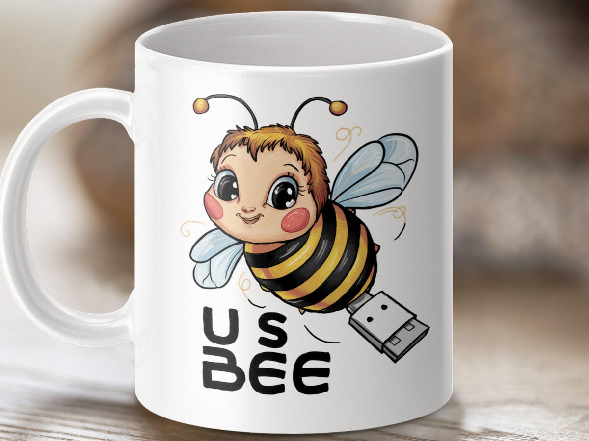 Funny Bee Design Coffee Mug USBee Mug Cute Bee Tea Mug Coffee Gift Idea Humorous Bee Mug Quirky Bee Lover Gift Bee Gift Idea Graphic Tee – Warm & Stylish · Great Gift For Fans