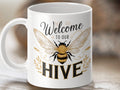 Coffee Mug with Funny Bee Design Welcome to Our Hive Mug Bee Tea Mug Bee Gift Idea Cute Bee Mug for Home Bee Lovers Gift Graphic Tee – Soft Feel · Perfect For Daily Wear