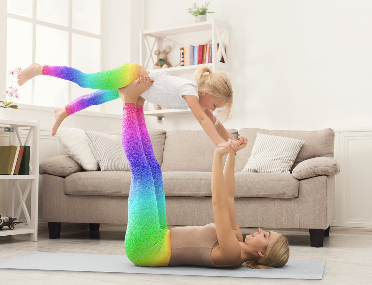 Mommy and Me Rainbow Ombre Galaxy Leggings Mommy Daughter Matching Fitness Tights Mommy and Me Sets Mother Daughter Outfits Graphic Tee – Easygoing Wear · Must-Have Style