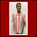 HR019 195039s vintage reproduction Hollywood Rogue rayon two tone stripe quotRock N Rollquot shirt Graphic Tee – Easygoing Wear · Top Pick For Any Outfit