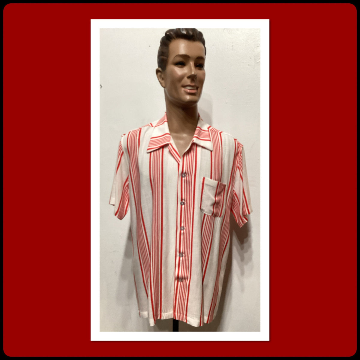 HR019 195039s vintage reproduction Hollywood Rogue rayon two tone stripe quotRock N Rollquot shirt Graphic Tee – Easygoing Wear · Top Pick For Any Outfit