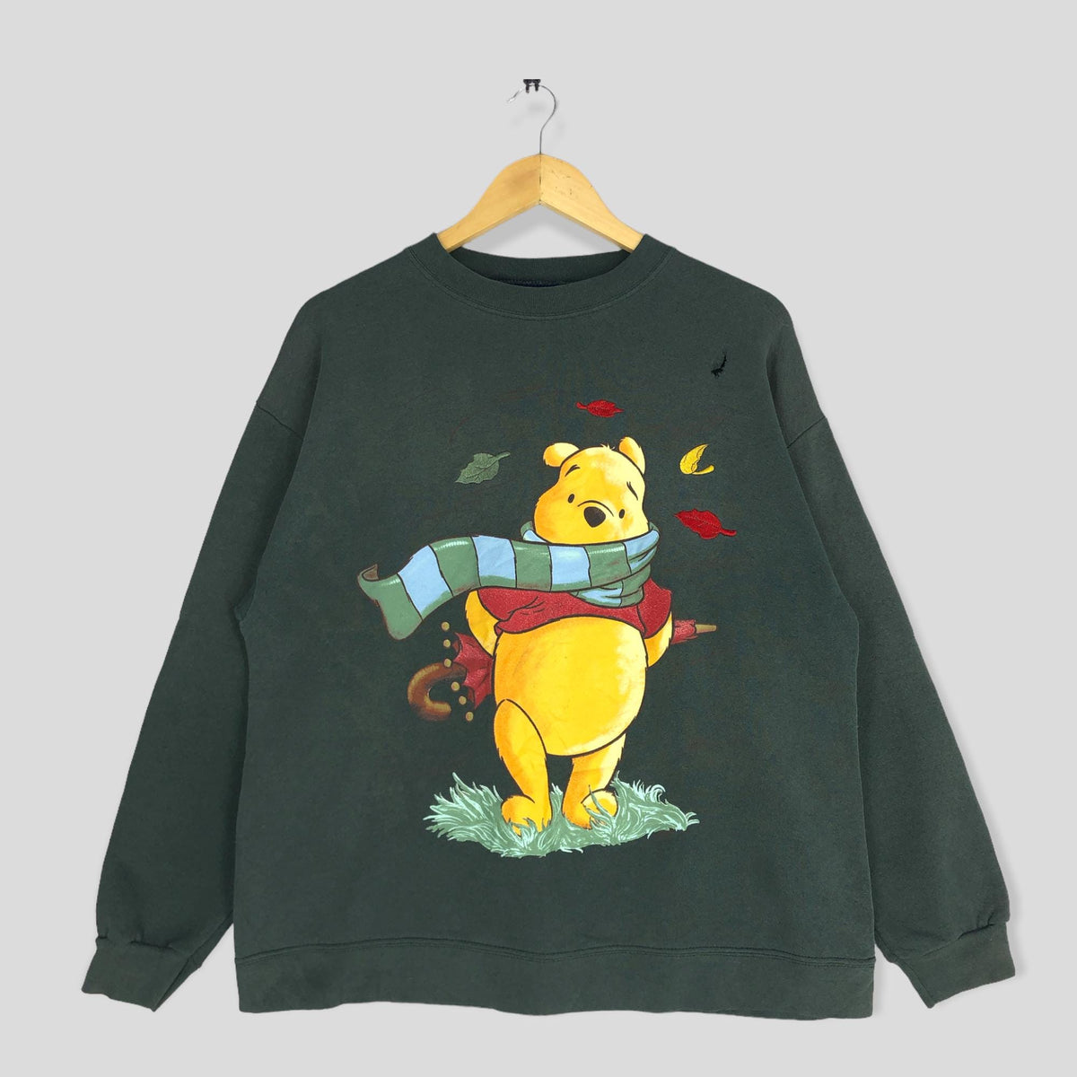 Vintage 90s Winnie The Pooh Sweatshirt Pooh Crewneck Walt Disney Pooh Sweater Pullover Kanga Eeyore Piglet Tigger Print Logo Green Medium Sweatshirt – Premium Graphic · High-Quality Print